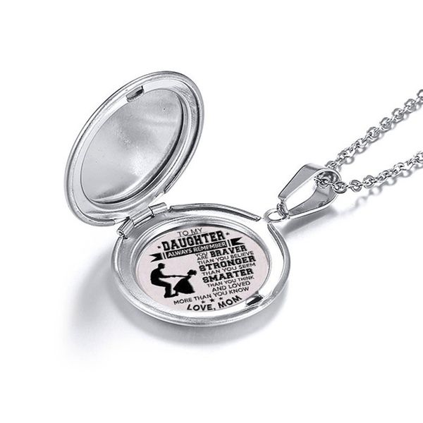 ersonalise ngraved to my daughter - braver stronger smarter - love, mom engraved locket necklace, Silver
ersonalise ngraved to my daughter - braver stronger smarter - love, mom engraved locket necklace, Silver