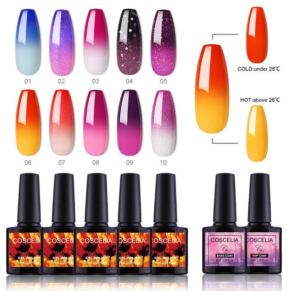 coscelia 8ml thermal temperature 10 color uv nail polish varnish fast dry manicure soak off nail art varnish manicure tools, Red;pink
coscelia 8ml thermal temperature 10 color uv nail polish varnish fast dry manicure soak off nail art varnish manicure tools, Red;pink