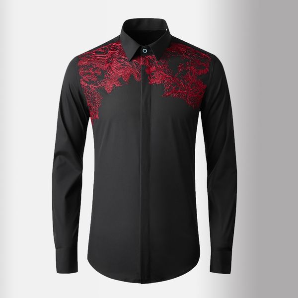red pine forest embroidery luxury long sleeve chinese style party mens dress shirts slim fit casual man shirt, White;black
red pine forest embroidery luxury long sleeve chinese style party mens dress shirts slim fit casual man shirt, White;black