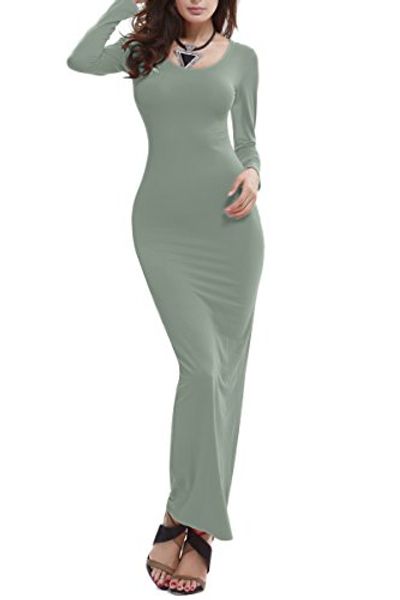 yming women's basic multi-colored long sleeve stretchy bodycon long maxi dress, Black;gray
yming women's basic multi-colored long sleeve stretchy bodycon long maxi dress, Black;gray