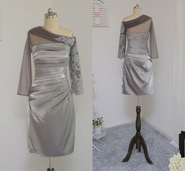 unique neck real p mother of the bride groom dresses gray long sleeves applique satin sheath pleated evening formal gowns, Black;red
unique neck real p mother of the bride groom dresses gray long sleeves applique satin sheath pleated evening formal gowns, Black;red
