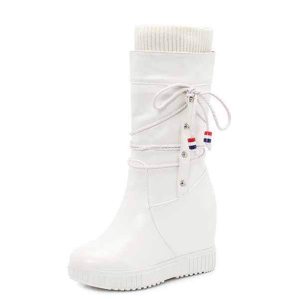 2020 Platform Flock PU Leather Fashion Mid Calf Boots Winter Round Toe Height Increasing Lace Up Snow Boots
2020 Platform Flock PU Leather Fashion Mid Calf Boots Winter Round Toe Height Increasing Lace Up Snow Boots