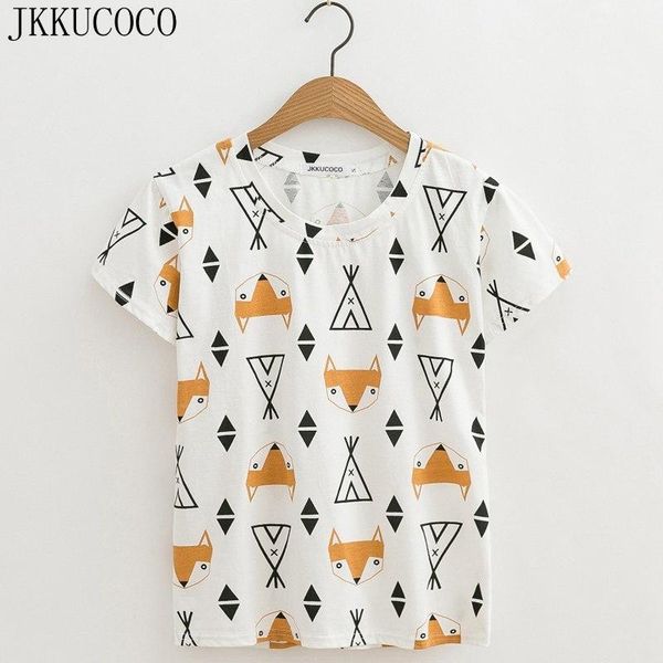 o-neck style women cartoon fox print t-shirt short sleeve o-neck casual t -shirt women t shirt summer tee trend, White
o-neck style women cartoon fox print t-shirt short sleeve o-neck casual t -shirt women t shirt summer tee trend, White