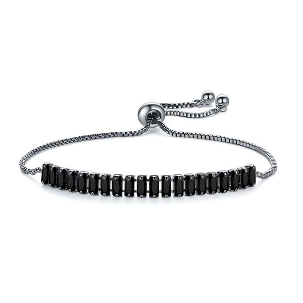 link, chain copper micro inlaid rectangle half circle zircon adjustable pull bracelet pendant clothing accessories delicate jewelry gift, Black
link, chain copper micro inlaid rectangle half circle zircon adjustable pull bracelet pendant clothing accessories delicate jewelry gift, Black