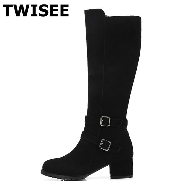 women mid calf boots new style zapatos mujer pumps buckle fashion square heels 222 cm woman casual shoes comfort round toe, Black
women mid calf boots new style zapatos mujer pumps buckle fashion square heels 222 cm woman casual shoes comfort round toe, Black