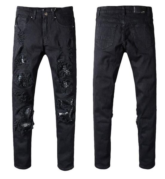 28-40 summer new thin section hole jeans male europe and the united states black personality wear broken locomotive punk jeans, Blue
28-40 summer new thin section hole jeans male europe and the united states black personality wear broken locomotive punk jeans, Blue