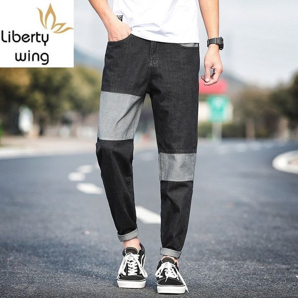new mens patchwork jeans high street loose denim pencil fashion clothes for men plus size 46 fat long casual pants, Blue
new mens patchwork jeans high street loose denim pencil fashion clothes for men plus size 46 fat long casual pants, Blue