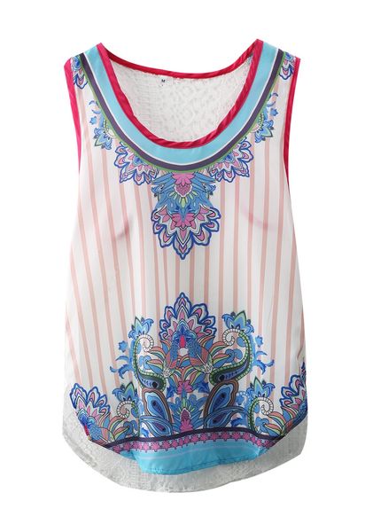 fashion women summer vest sleeveless shirt blouse casual tank shirt, White