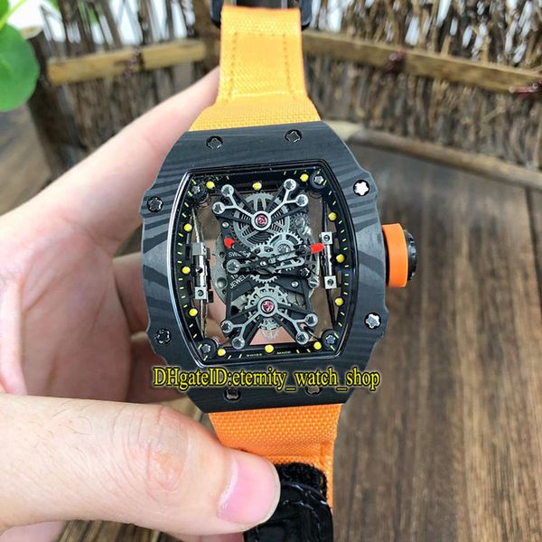 new limited version rm 27-01 nadal ntpt carbon fibre case skeleton dial miyota automatic rm27-01 mens watch orange nylon sport watches, Slivery;brown
new limited version rm 27-01 nadal ntpt carbon fibre case skeleton dial miyota automatic rm27-01 mens watch orange nylon sport watches, Slivery;brown