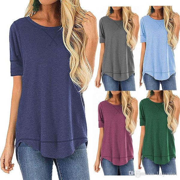 2020 round collar front short back long short sleeve shirt casual fashion loose t-shirt for women autumn summber, White
2020 round collar front short back long short sleeve shirt casual fashion loose t-shirt for women autumn summber, White