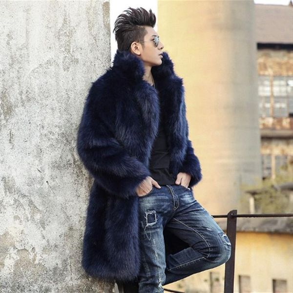men's fur coat coat long plush fur hair one windbreaker men's tide, Black
men's fur coat coat long plush fur hair one windbreaker men's tide, Black