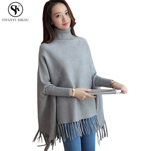 autumn winter korean new knitting tassel cloak sweater women fashion shawl turtleneck sweaters loose plus size pullover lgp708, Black
autumn winter korean new knitting tassel cloak sweater women fashion shawl turtleneck sweaters loose plus size pullover lgp708, Black