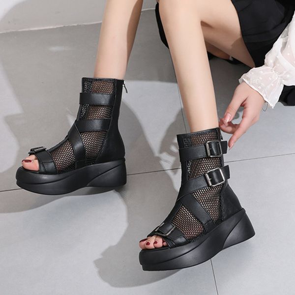 with heel med cross open toe cross-shoes comfort shoes for women all-match wedge sandals summer flat platform suit female, Black
with heel med cross open toe cross-shoes comfort shoes for women all-match wedge sandals summer flat platform suit female, Black