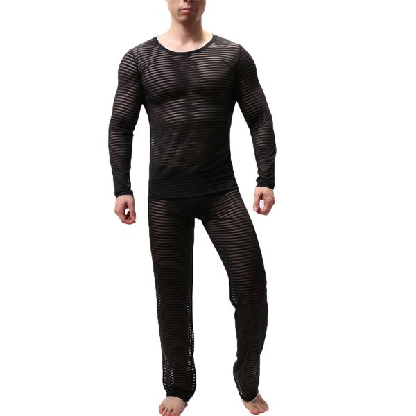 2pcs/set men undershirts sets transparent loose casual fitness sports t-shirts trousers suits male pajamas underwear, Black;brown
2pcs/set men undershirts sets transparent loose casual fitness sports t-shirts trousers suits male pajamas underwear, Black;brown
