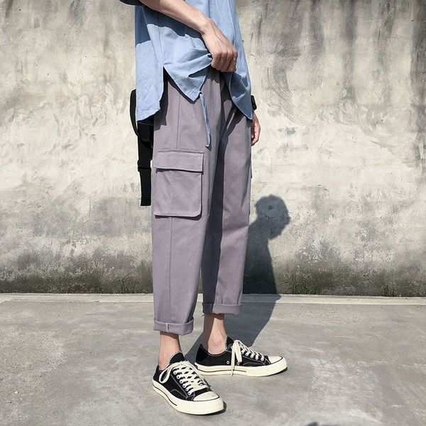 men's pants 2021 spring and summer youth loose solid color big pocket overalls fashion casual straight m-2xl, Black
men's pants 2021 spring and summer youth loose solid color big pocket overalls fashion casual straight m-2xl, Black