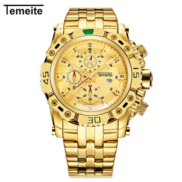 temeite creative golden men quartz wristwatches 3d dial design full steel calendar waterproof big watches men luxury clock, Slivery;brown
temeite creative golden men quartz wristwatches 3d dial design full steel calendar waterproof big watches men luxury clock, Slivery;brown