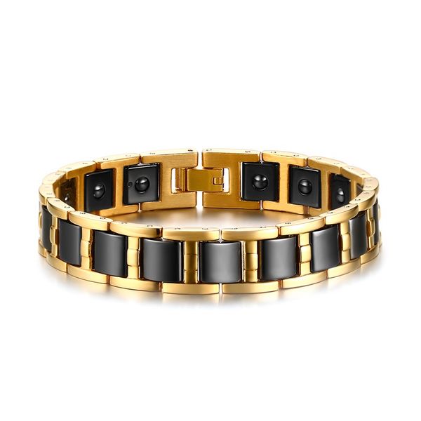 link, chain 2021 black/gold ceramic bracelet magnetic stone therapy health stainless steel bracelets men's jewelry 20*12 mm pulseras
link, chain 2021 black/gold ceramic bracelet magnetic stone therapy health stainless steel bracelets men's jewelry 20*12 mm pulseras