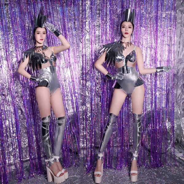 bar nightclub women dance team ds costume silver bodysuit club party cosplay space dance clothing dj singer show stage wear, Black;red
bar nightclub women dance team ds costume silver bodysuit club party cosplay space dance clothing dj singer show stage wear, Black;red