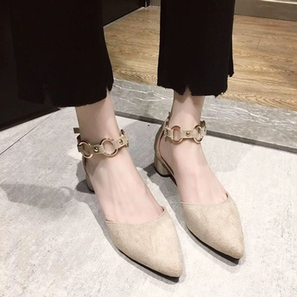 single shoes female pointed thick with 2019 spring new fashion casual shoes korean version of the wild word buckle suede-1, Black
single shoes female pointed thick with 2019 spring new fashion casual shoes korean version of the wild word buckle suede-1, Black