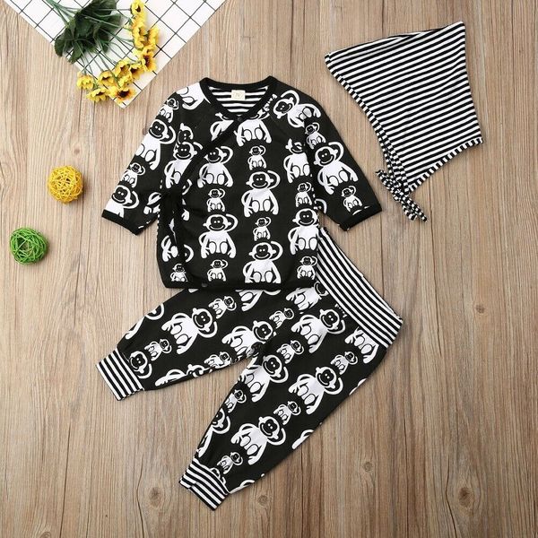 3pcs newborn infant baby boy girl clothes animal monkey print t-shirt pants stripe headwear autumn outfit set 0-18m, White
3pcs newborn infant baby boy girl clothes animal monkey print t-shirt pants stripe headwear autumn outfit set 0-18m, White