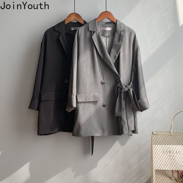 women's suits & blazers joinyouth women and jackets 2021 arrival fashion korean clothing loose black casual lace up thin coat 7a602, White;black
women's suits & blazers joinyouth women and jackets 2021 arrival fashion korean clothing loose black casual lace up thin coat 7a602, White;black