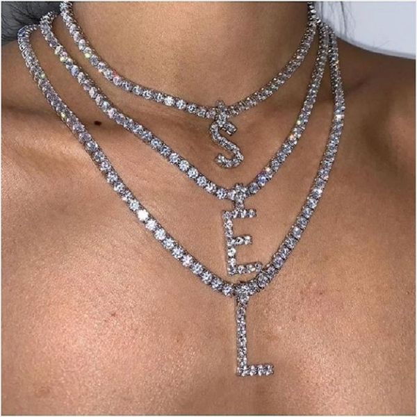 26 english lettered necklace pendant custom hip-hop european and american fashion cool crystal necklace necklace, Golden;silver
26 english lettered necklace pendant custom hip-hop european and american fashion cool crystal necklace necklace, Golden;silver