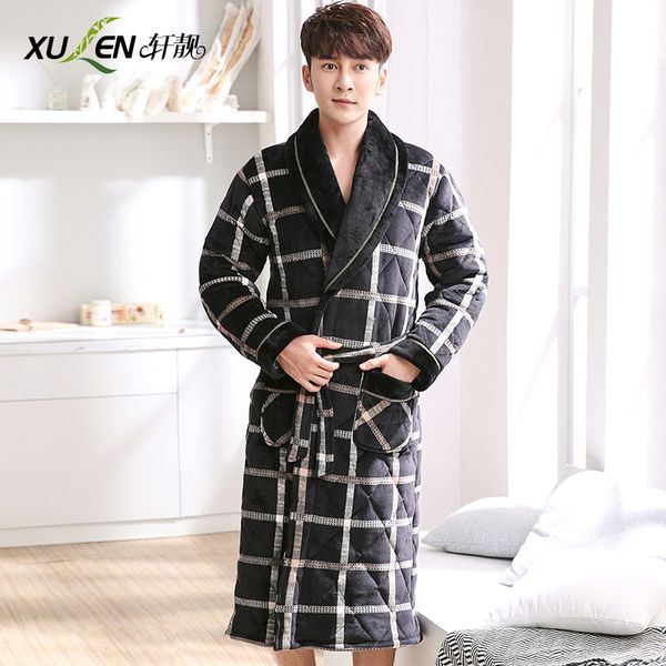 men winter bathrobe flannel sleep and lounge plus size home night wear thicken dressing gown maleplaid sleep bath robe, Black;brown
men winter bathrobe flannel sleep and lounge plus size home night wear thicken dressing gown maleplaid sleep bath robe, Black;brown