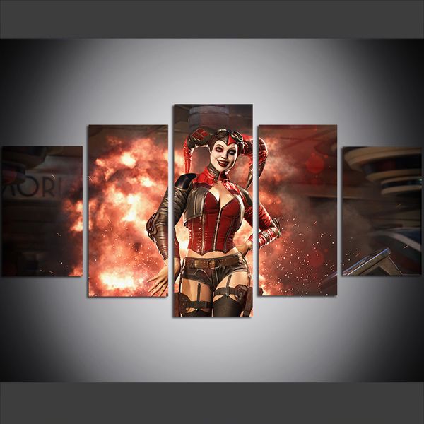 5 piece large size canvas wall art pictures creative harley quinn poster art print oil painting for living room
5 piece large size canvas wall art pictures creative harley quinn poster art print oil painting for living room