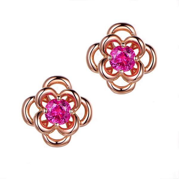 mengyi exquisite flower rose gold earrings red zircon inlaid women's creative earrings jewelry gift, Golden;silver
mengyi exquisite flower rose gold earrings red zircon inlaid women's creative earrings jewelry gift, Golden;silver