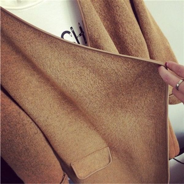 long cashmere knitted cardigan women casual loose lrregular large lapel sweater coat female 2015 autumn winter l123, White;black
long cashmere knitted cardigan women casual loose lrregular large lapel sweater coat female 2015 autumn winter l123, White;black