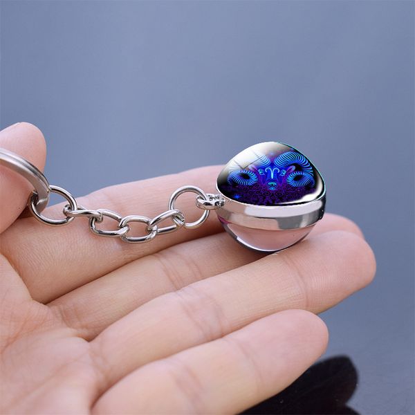12 constellation keychain sphere crystal key chain scorpio taurus leo aries constellation key ring sleutelhanger jewelry, Silver
12 constellation keychain sphere crystal key chain scorpio taurus leo aries constellation key ring sleutelhanger jewelry, Silver