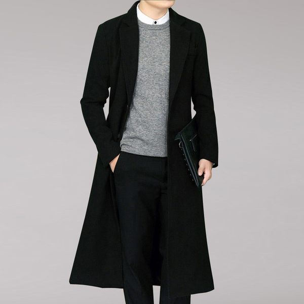 trench coat winter woolen coat men leisure long sections pure color slim fit single breasted casual overcoat, Tan;black
trench coat winter woolen coat men leisure long sections pure color slim fit single breasted casual overcoat, Tan;black