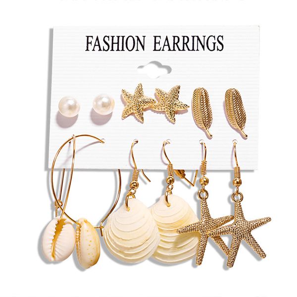 european vintage ocean beach wind gold starfish shell earrings set for women boho statement minimalist elegant female jewelry, Silver
european vintage ocean beach wind gold starfish shell earrings set for women boho statement minimalist elegant female jewelry, Silver