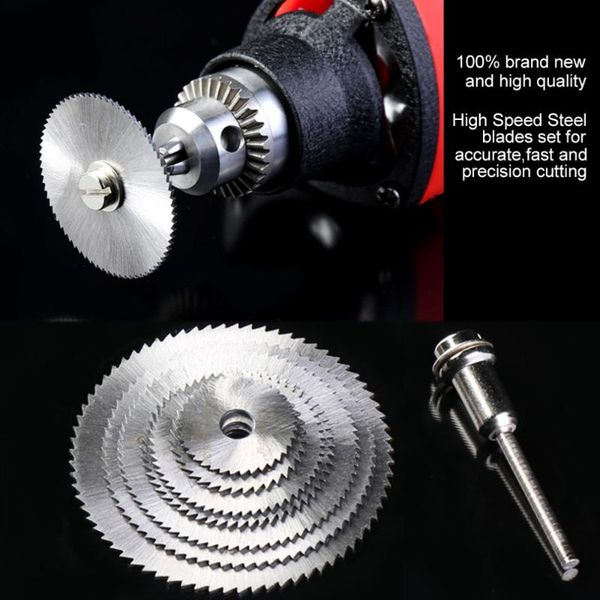 7pcs/set super high speed steel hss circular saw blade rotary tool cutting discs for wood cutting mandrel cutter
7pcs/set super high speed steel hss circular saw blade rotary tool cutting discs for wood cutting mandrel cutter