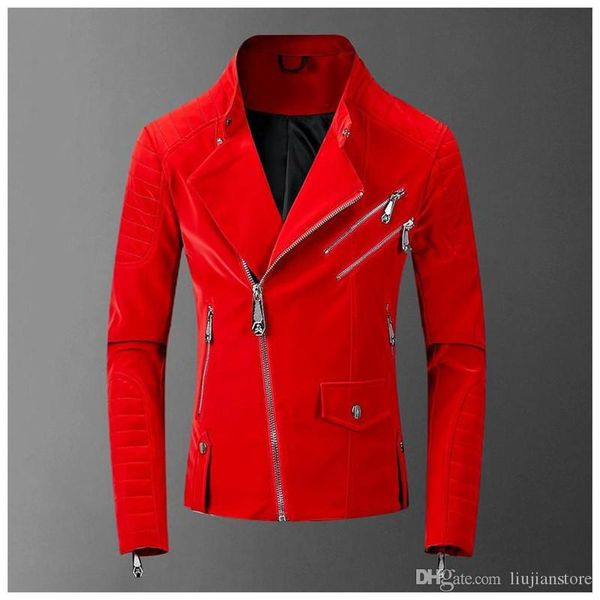 autumn mens designer pu coats fashion mens stand collar outerwear casual solid faux leather with zipper, Black
autumn mens designer pu coats fashion mens stand collar outerwear casual solid faux leather with zipper, Black