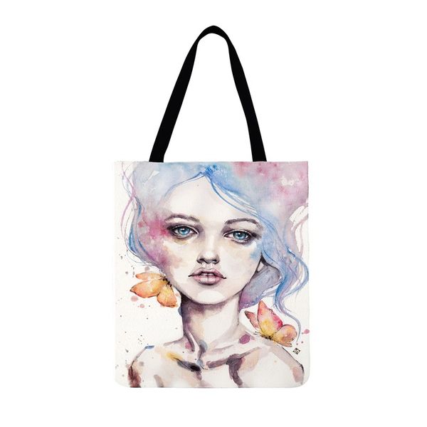 women handbags watercolor girl painting print tote bags for women casual tote ladies shoulder bag foldable outdoor beach
women handbags watercolor girl painting print tote bags for women casual tote ladies shoulder bag foldable outdoor beach