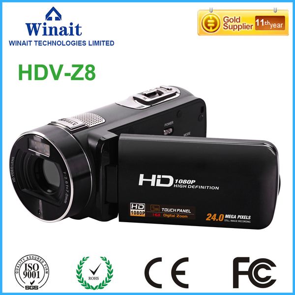 hipping professional video camera digital camcorder hdv-z8 3.0" touch display 24mp 1080p hd face detection & smile capture
hipping professional video camera digital camcorder hdv-z8 3.0" touch display 24mp 1080p hd face detection & smile capture