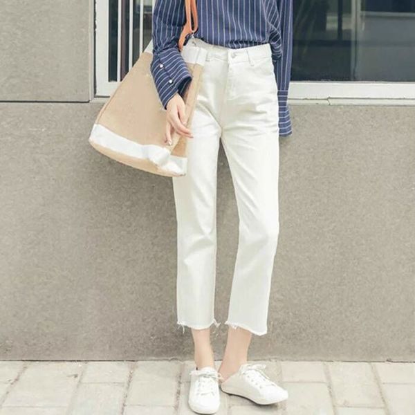 spring summer ladies casual straight pants loose jeans high waist vintage women white denim pants, Blue
spring summer ladies casual straight pants loose jeans high waist vintage women white denim pants, Blue
