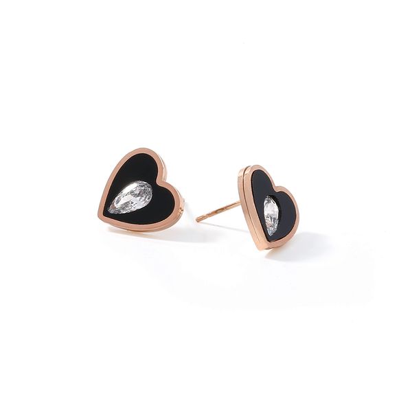 wantobuy rose gold color heart earrings for women stainless steel jewelry shiny zircon black enamel stud earrings christmas gift, Golden;silver
wantobuy rose gold color heart earrings for women stainless steel jewelry shiny zircon black enamel stud earrings christmas gift, Golden;silver