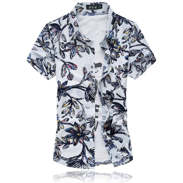 short sleeve printed hawaiian shirt man 2017 summer new fashion floral male dress shirt slim fit plus size 7xl men's, White;black
short sleeve printed hawaiian shirt man 2017 summer new fashion floral male dress shirt slim fit plus size 7xl men's, White;black