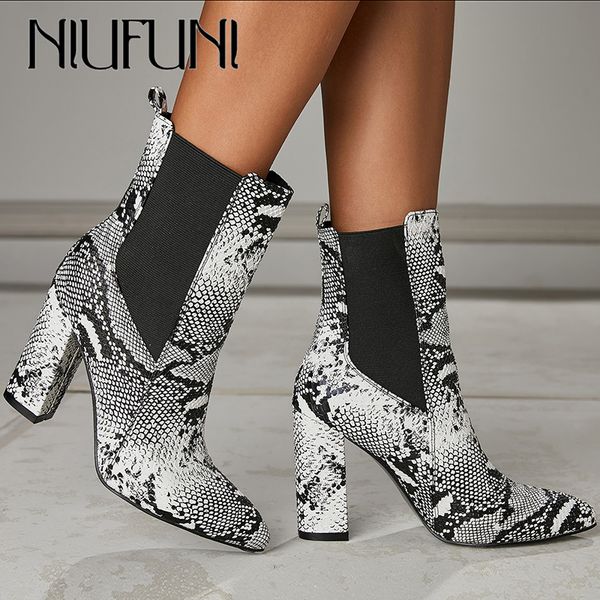 niufuni 2019 autumn winter boots women fashion snake print ankle boots pointed toe thick high heel shoes short botas mujer, Black
niufuni 2019 autumn winter boots women fashion snake print ankle boots pointed toe thick high heel shoes short botas mujer, Black