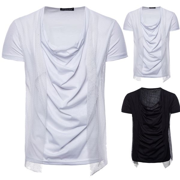 2019 new summer cross border foreign trade men's short sleeve t-shirt pile collar net yarn european and american trend t-shirt yt002, White;black
2019 new summer cross border foreign trade men's short sleeve t-shirt pile collar net yarn european and american trend t-shirt yt002, White;black