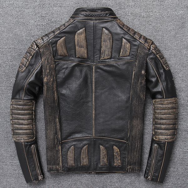 2019 retro vintage black men slim fit biker's leather jacket plus size xxxxxl genuine cowhide motorcycle coat ing
2019 retro vintage black men slim fit biker's leather jacket plus size xxxxxl genuine cowhide motorcycle coat ing