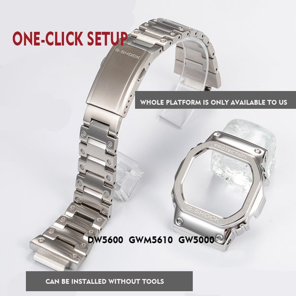 316l stainless steel watchband bezel/case dw5600 gw5000 gw-m5610 metal strap steel belt tools for men/women gift cj191225, Black;brown
316l stainless steel watchband bezel/case dw5600 gw5000 gw-m5610 metal strap steel belt tools for men/women gift cj191225, Black;brown