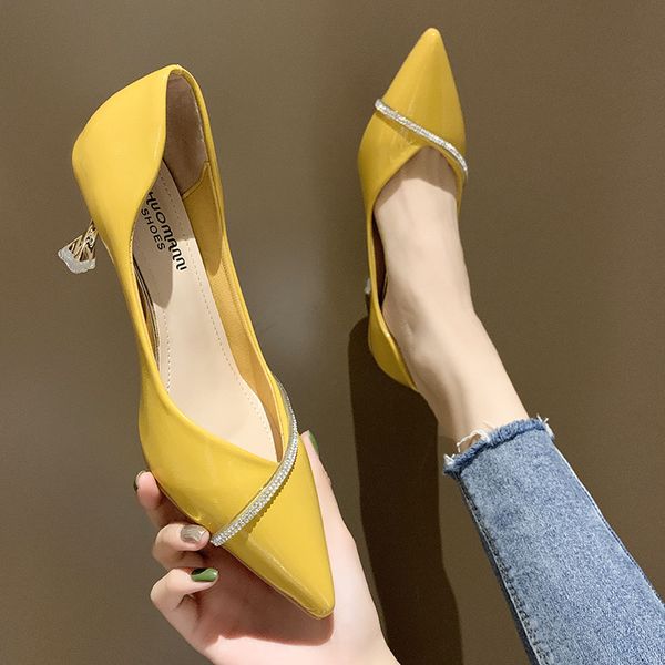 new arrival korean concise pointed toe office shoes women's fashion solid flock shallow high heels shoes for wome tyu789, Black
new arrival korean concise pointed toe office shoes women's fashion solid flock shallow high heels shoes for wome tyu789, Black
