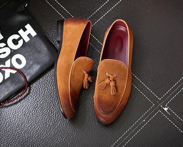 men's classic tassel soft moccasins mens genuine suede leather casual loafers outdoor driving flats shoes sizes 38-48, Black
men's classic tassel soft moccasins mens genuine suede leather casual loafers outdoor driving flats shoes sizes 38-48, Black