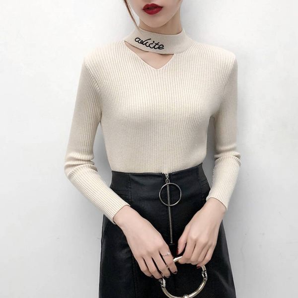 women sweaters v-neck hollow long sleeve soft elastic pull sweaters female 2019 autumn winter slim knitted korean pullover, White;black
women sweaters v-neck hollow long sleeve soft elastic pull sweaters female 2019 autumn winter slim knitted korean pullover, White;black