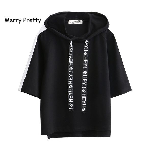 women's t-shirt merry pretty t shirt women black hooded harajuku casual drawstring solid short sleeve cotton streetwear bbf tshirts, White
women's t-shirt merry pretty t shirt women black hooded harajuku casual drawstring solid short sleeve cotton streetwear bbf tshirts, White