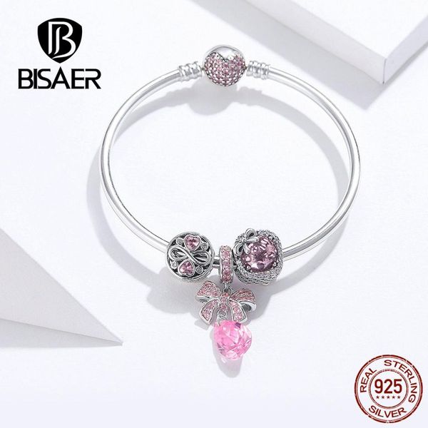 women pulseira bisaer 925 sterling silver 2019 pink bowknot shape infinity love female bracelets bangles silver jewelry ecb827, Golden;silver
women pulseira bisaer 925 sterling silver 2019 pink bowknot shape infinity love female bracelets bangles silver jewelry ecb827, Golden;silver