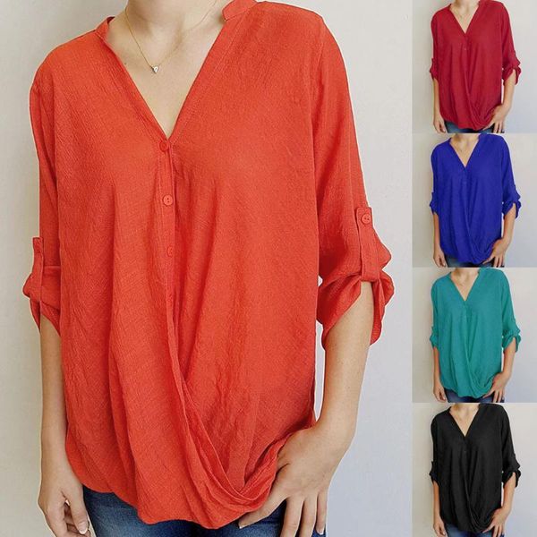 soft cotton t-shirt women summer breathable tshirts casual v neck loose foldover shirt 2020 blusa clothes, White 
soft cotton t-shirt women summer breathable tshirts casual v neck loose foldover shirt 2020 blusa clothes, White